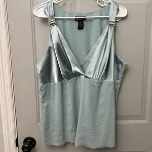 Lane Bryant Soft Blue Satin Blouse
